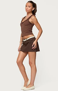 Edikted Pippin Ruffle Polka Dot Tank Top