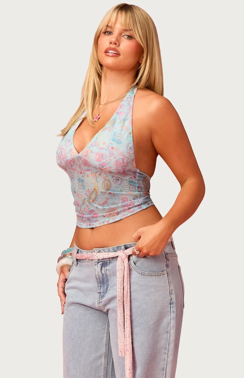 Edikted Barbie Fever Mesh Halter Top