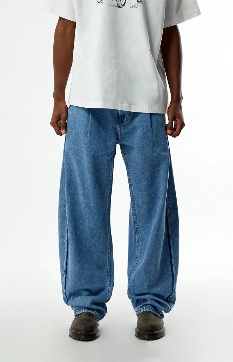 FORD Zigzag Stitch Baggy Barrel Jeans