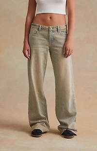 RARE DNM EDIT Rhinestone Low Rise Baggy Jeans