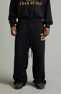 Fear of God ESSENTIALS Vintage Black Lounge Fleece Baggy Sweatpants