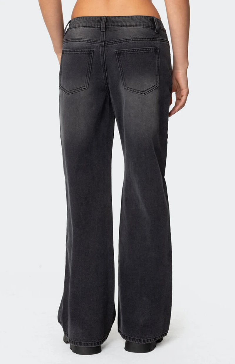 Edikted Grommet Low Rise Baggy Jeans