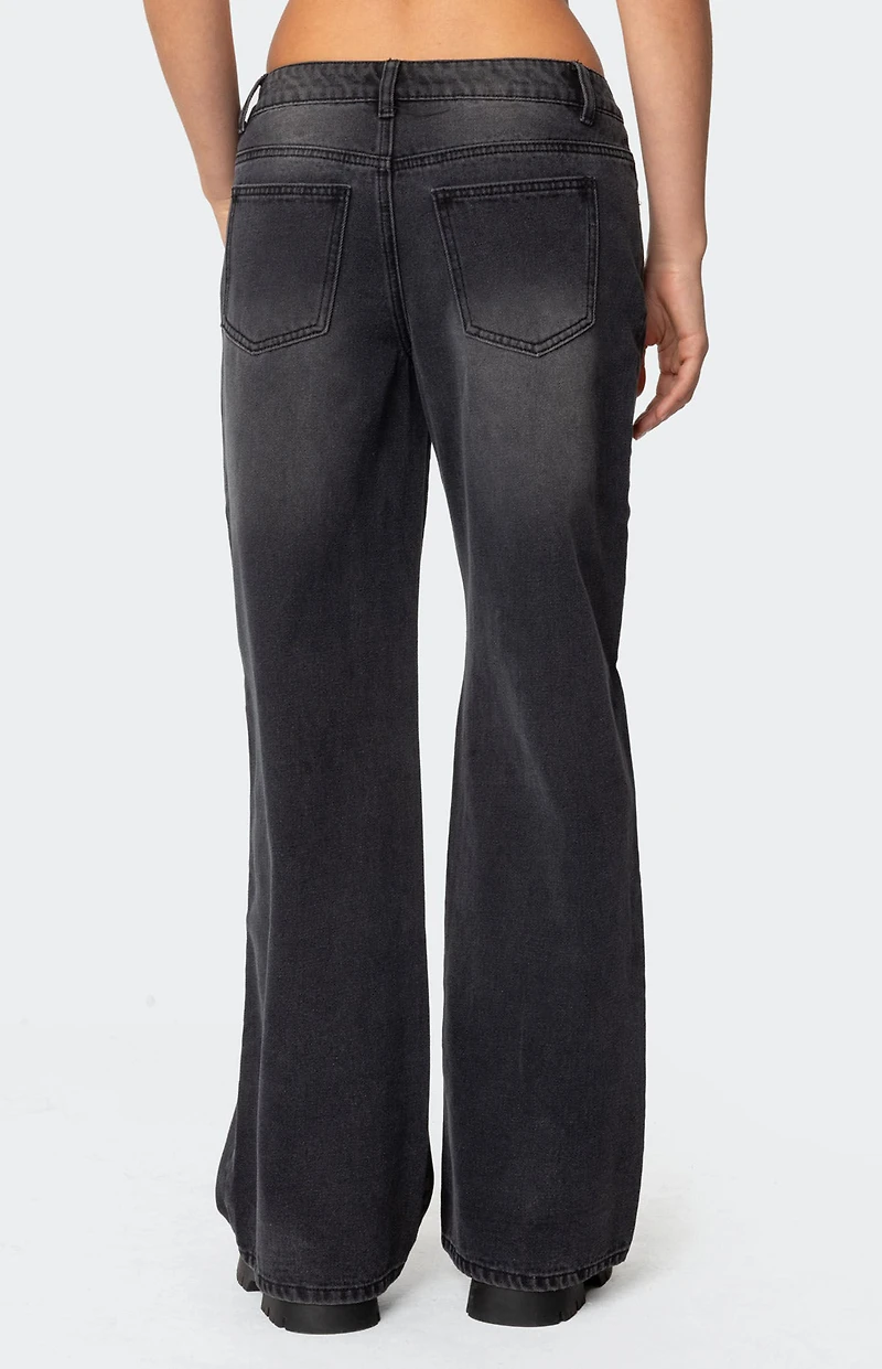 Edikted Grommet Low Rise Baggy Jeans