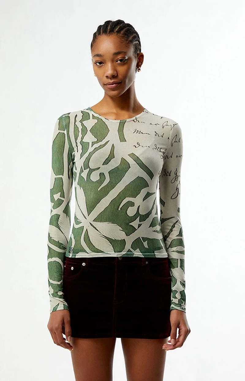 The Met x Pacsun Fairytale Mesh Long Sleeve Top