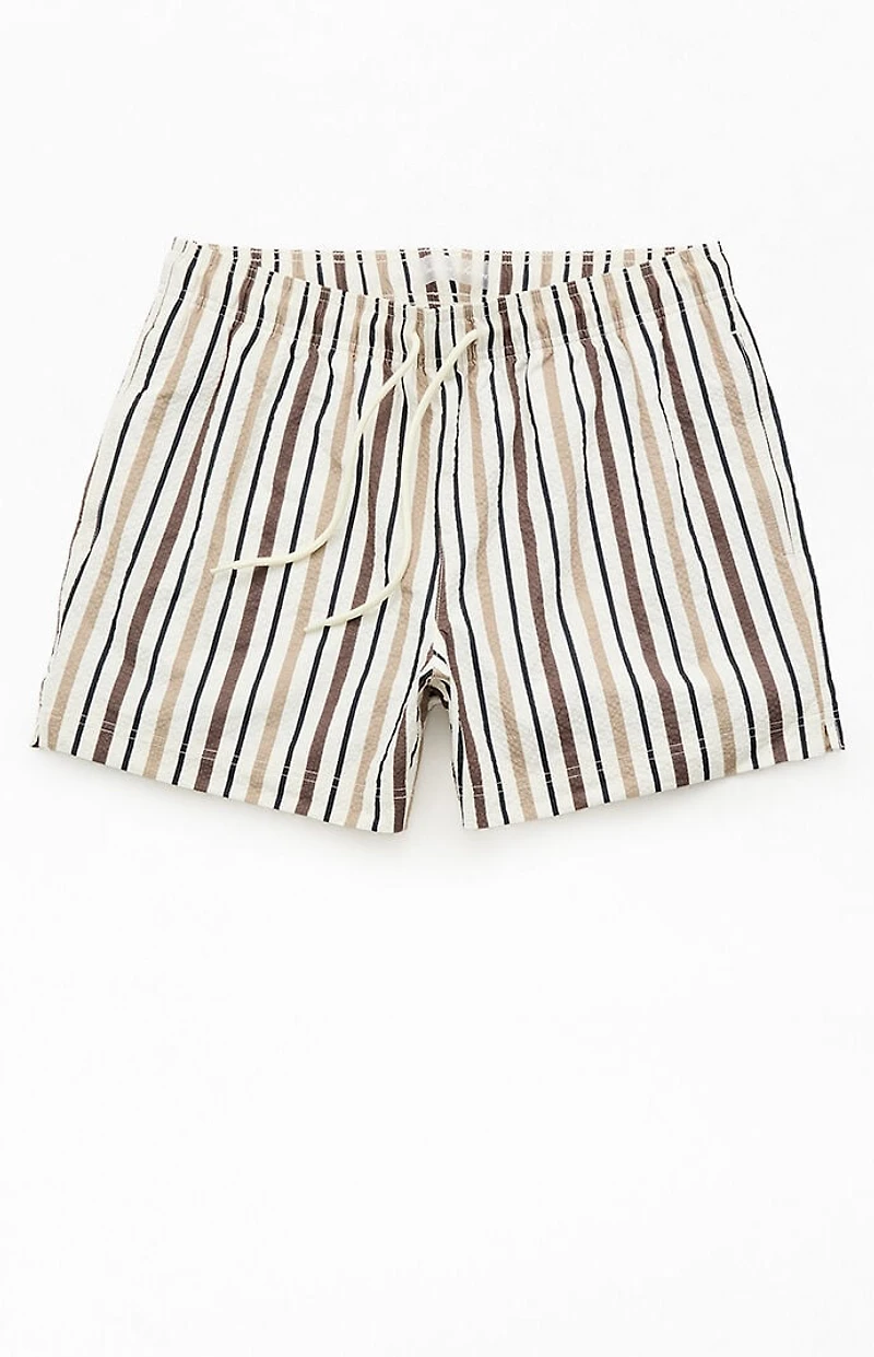 Pacsun Atoll Striped Seersucker 5" Swim Trunks