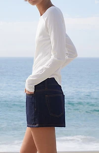 John Galt Dark Blue Malia Denim Mini Skirt