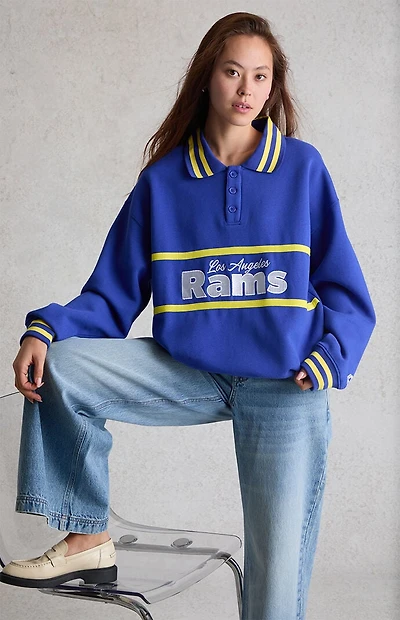 WILD COLLECTIVE x NFL LA Rams Long Sleeve Polo Sweatshirt