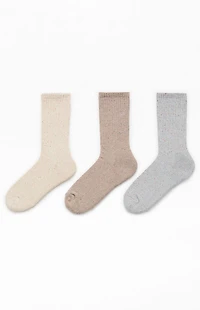 Pacsun 3 Pack Neutral Marled Crew Socks