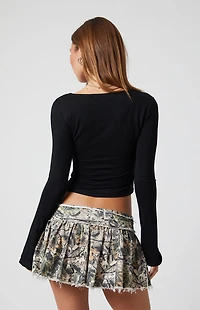 Third Charm Maya Long Sleeve Keyhole Top