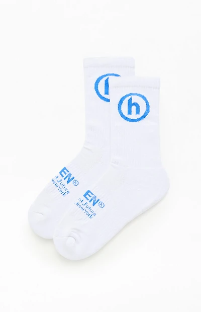 Hidden NY White & Blue Classic Crew Socks