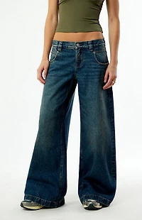 Pacsun Sloane Low Rise Ultra Baggy Jeans Dark Blue