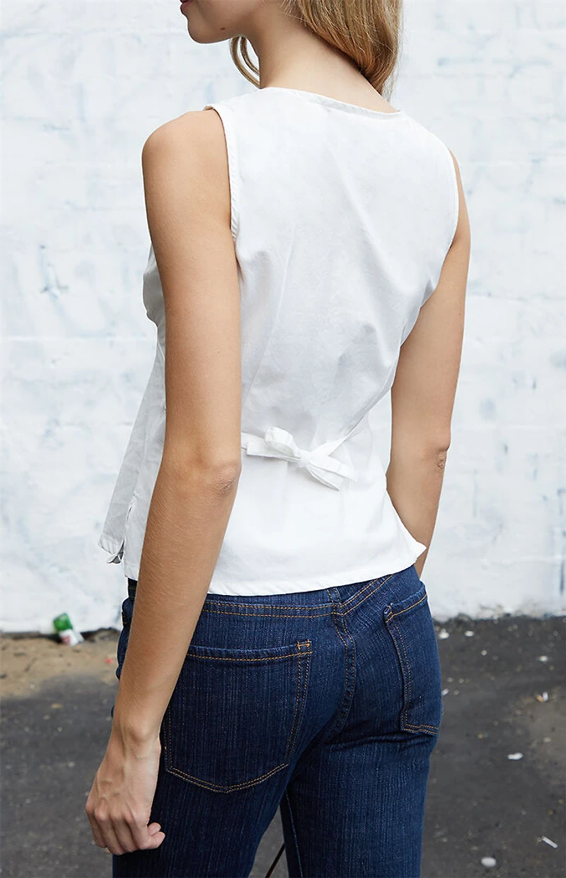 John Galt White V-Neck Tank Top