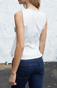 John Galt White V-Neck Tank Top