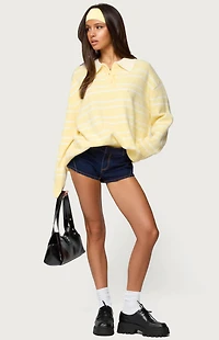 Edikted Rilynn Striped Polo Sweater