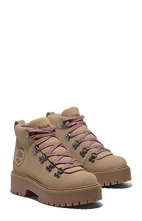 Timberland Women's Beige Nubuck Stone Street Mid Lace-Up Boots