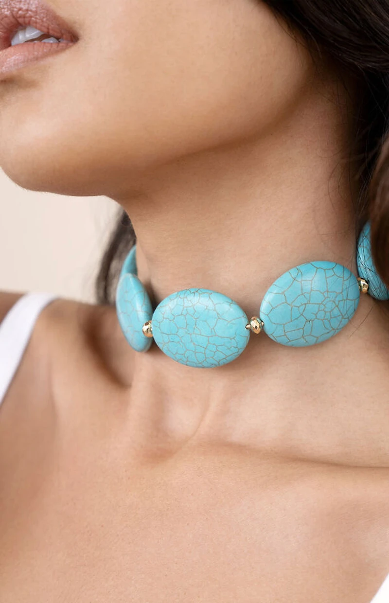 Ettika Oval Turquoise Stones Statement Choker