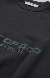 Fear of God ESSENTIALS Vintage Black Crew Neck Cropped Relaxed Sweatshirt