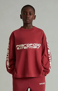 Fear of God ESSENTIALS Kids Crimson Long Sleeve T-Shirt