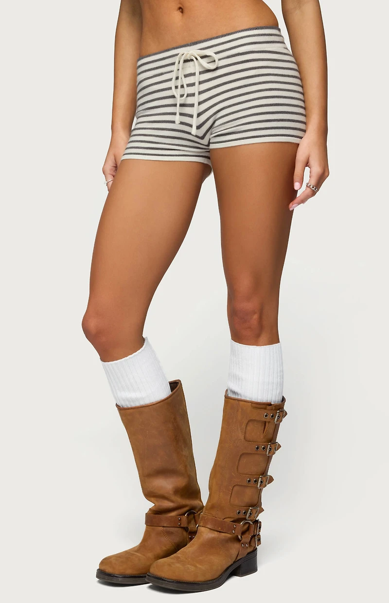 Edikted Lillian Striped Knit Shorts
