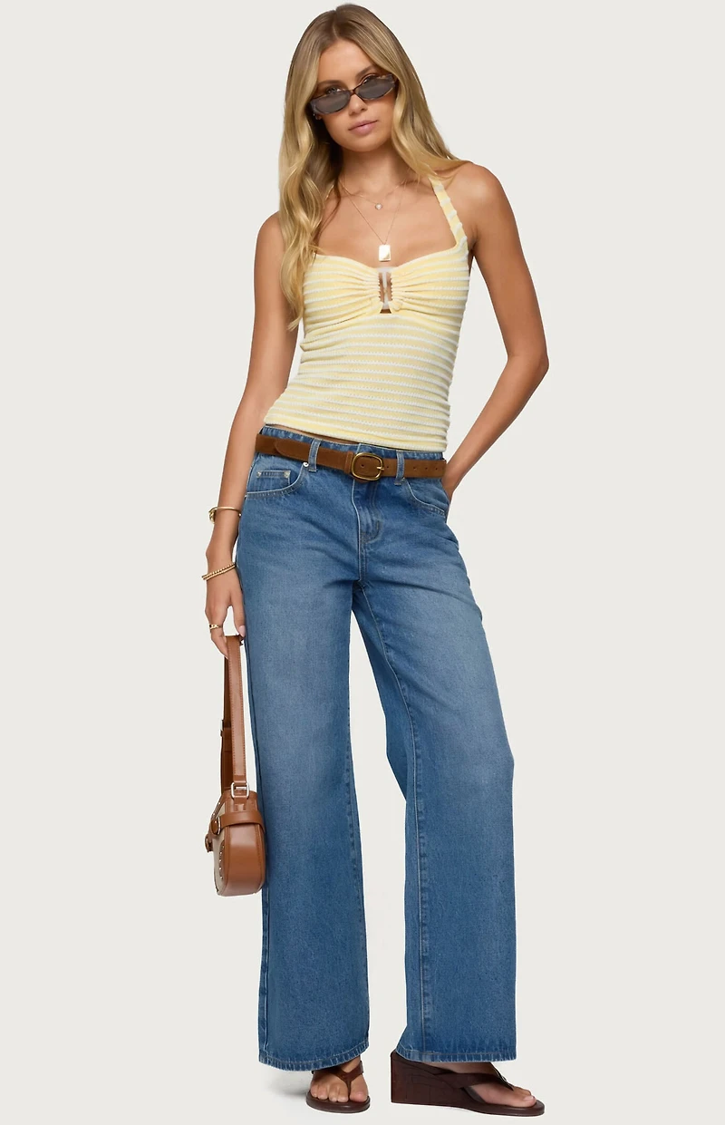 Edikted Ery Wide Leg Mid Rise Jeans