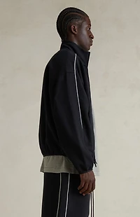 Fear of God ESSENTIALS Jet Black & Cloud White Modern Fleece Track Jacket