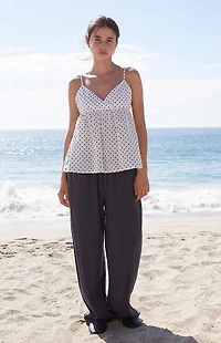 John Galt White Polka Dot Edith Tank Top