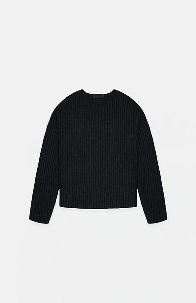 Fear of God ESSENTIALS Kids Jet Black Raw Neck Sweater
