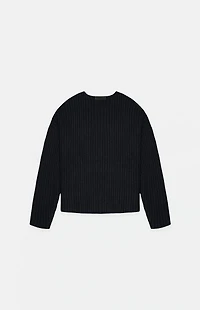 Fear of God ESSENTIALS Kids Jet Black Raw Neck Sweater