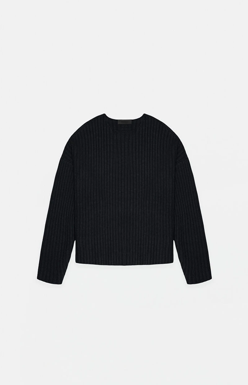 Fear of God ESSENTIALS Kids Jet Black Raw Neck Sweater