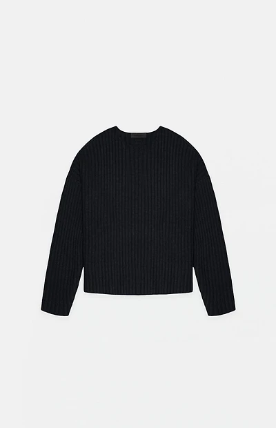 Fear of God ESSENTIALS Kids Jet Black Raw Neck Sweater