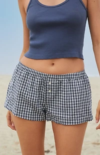 John Galt Blue Plaid Keira Boxer Shorts