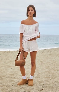 John Galt Pink Striped Keira Pajama Boxer Shorts