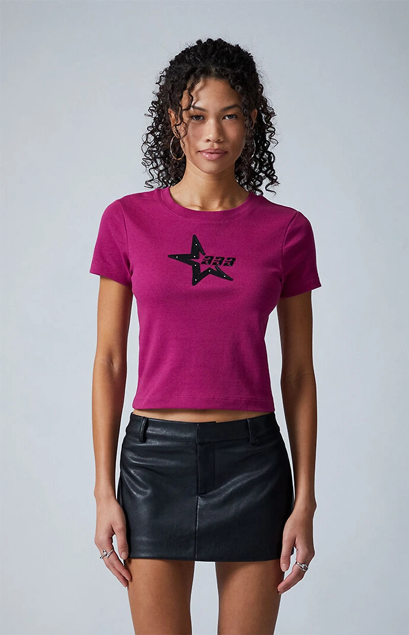 Third Charm 333 Star Applique Skimmer T-Shirt