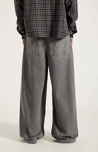 Pacsun Ryder Ultra Baggy Jeans Flames Gray