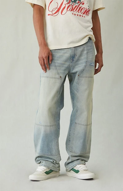 Pacsun Dylan Baggy Jeans Ripped Light Blue Tint