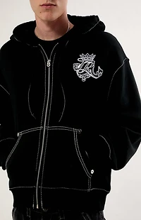 True Religion Crest Big T Zip Up Hoodie