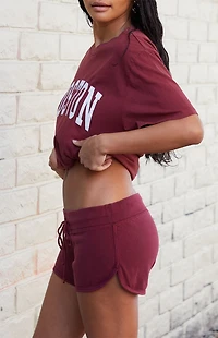 John Galt Burgundy Marcie Sweat Shorts