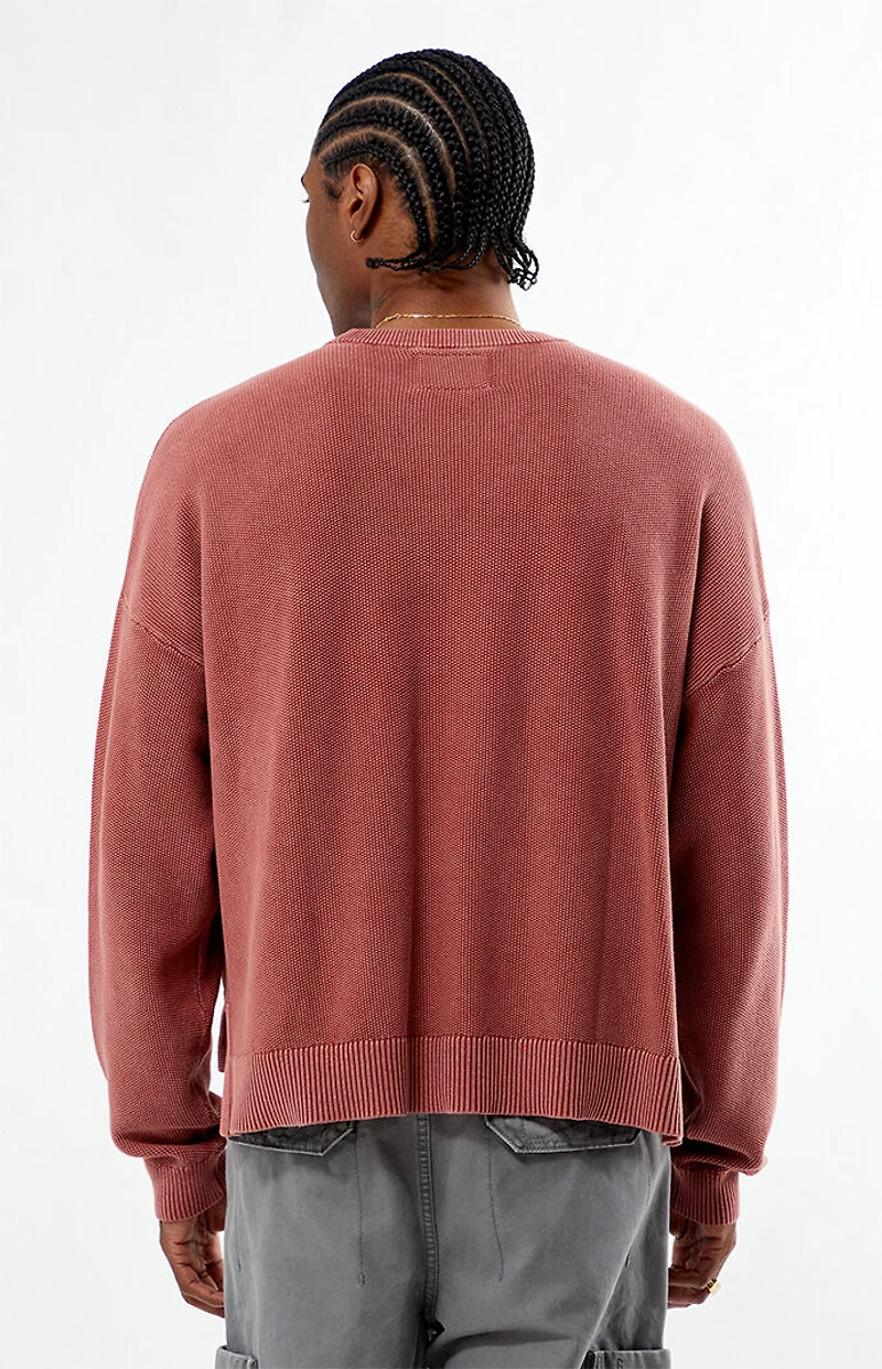 Pacsun Red Textured Crew Neck Sweater