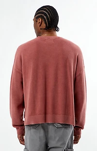 Pacsun Red Textured Crew Neck Sweater