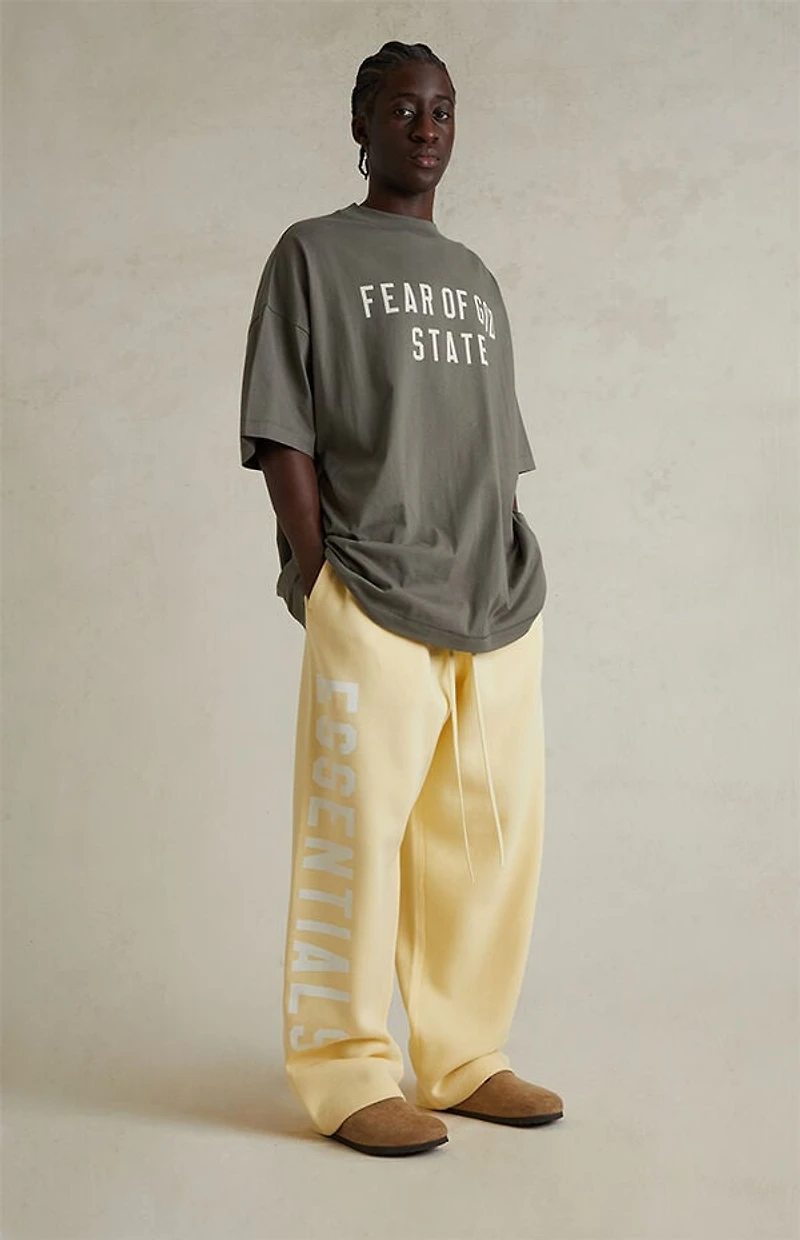 Fear of God ESSENTIALS Garden Yellow Lounge Fleece Baggy Sweatpants