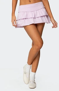 Edikted Lexie Ruffle Striped Mini Skirt
