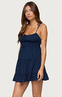 Edikted Sontana Ruched Tiered Mini Dress