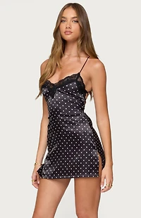 Edikted Lacey Backless Polka Dot Mini Dress