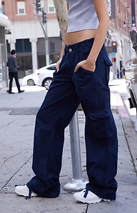 John Galt Navy Kimmy Low Rise Cargo Pants