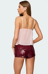 Edikted Dotted Chiffon Babydoll Tank Top