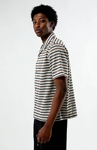 Pacsun Textured Striped Oversized Resort Camp Shirt