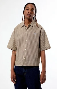 Pacsun Porto Brown Striped Camp Shirt