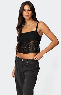 Edikted Gwyn Mixed Lace Top