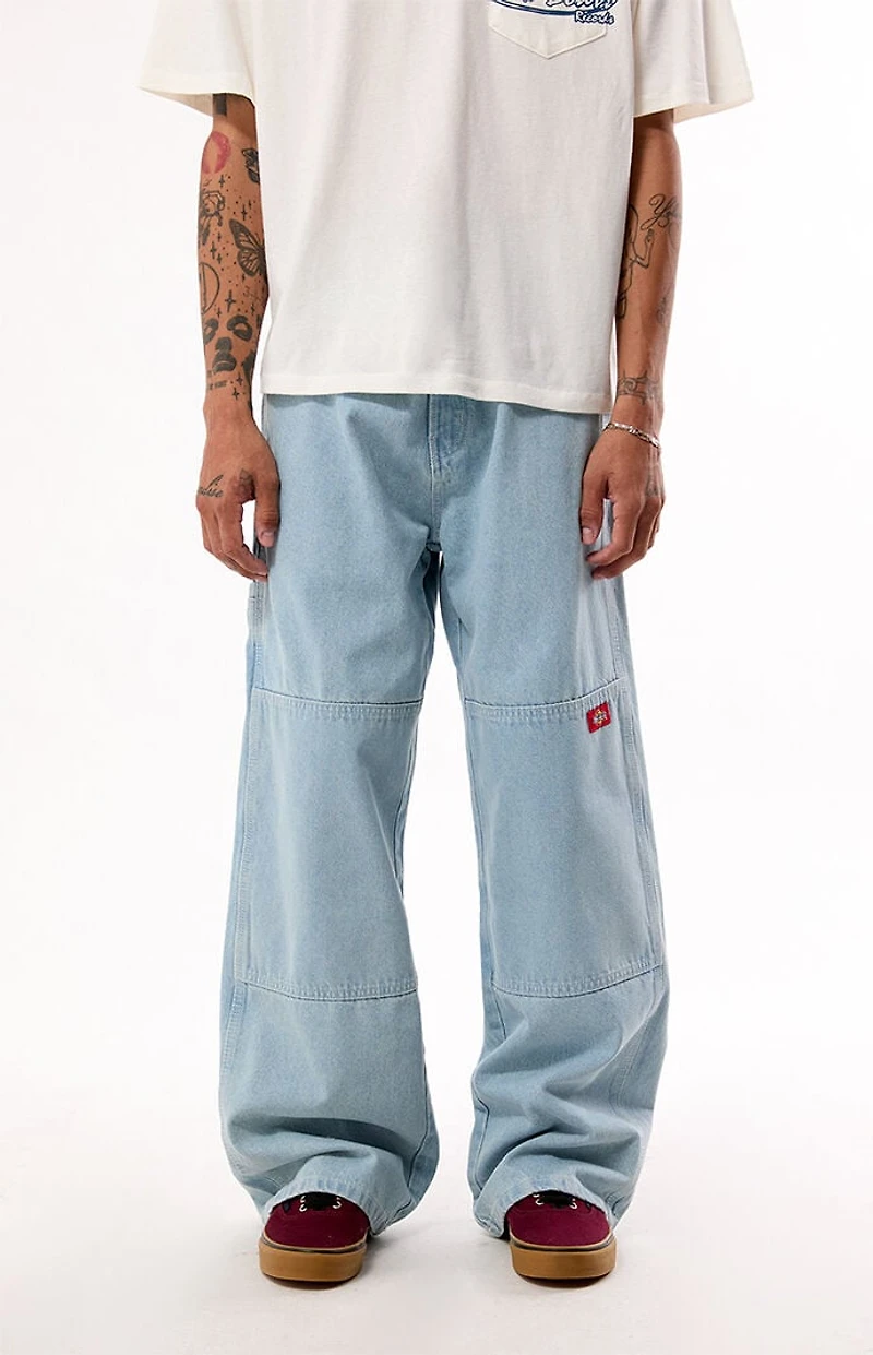 Dickies Light Blue Double Knee Loose Straight Jeans