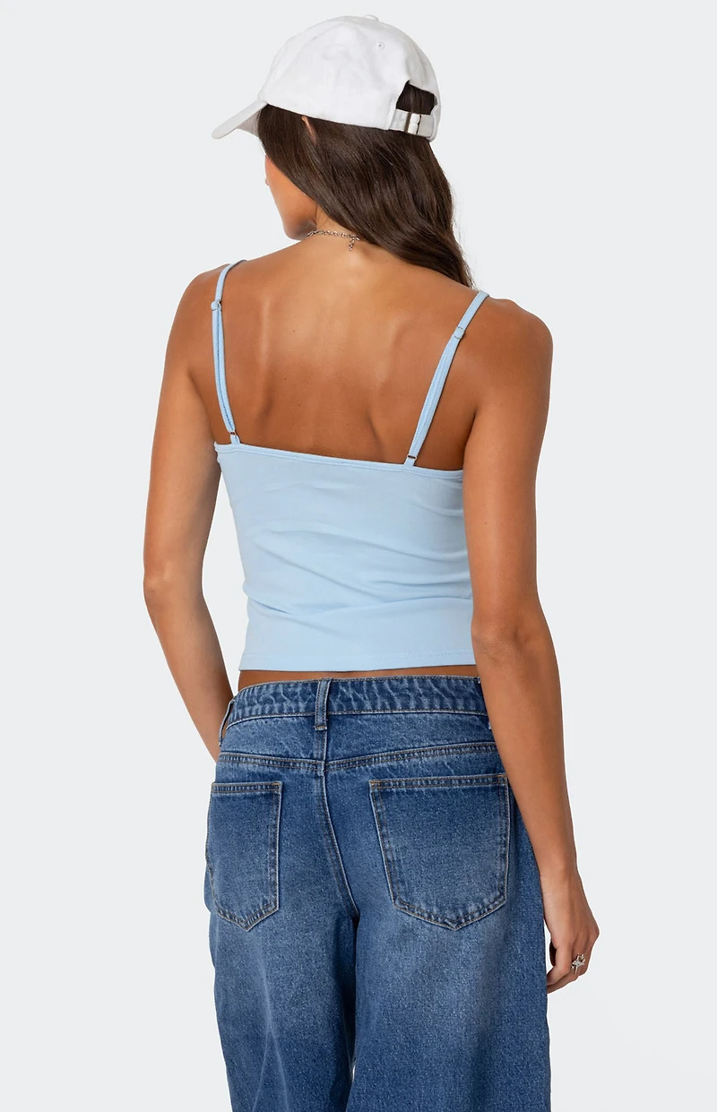 Edikted Ribbed Henley Tank Top